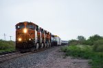 A westbound rounds the bend at Winston 